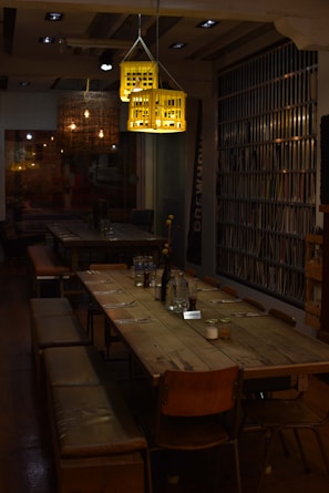 Cozy dining area set for a family celebration with warm lighting.