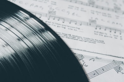 music lyrics near vinyl record