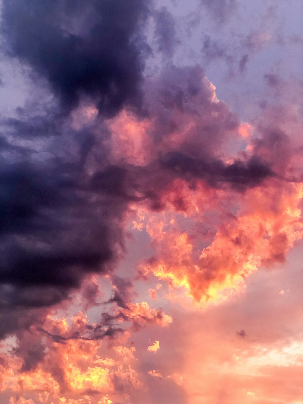 orange and gray cloud formation