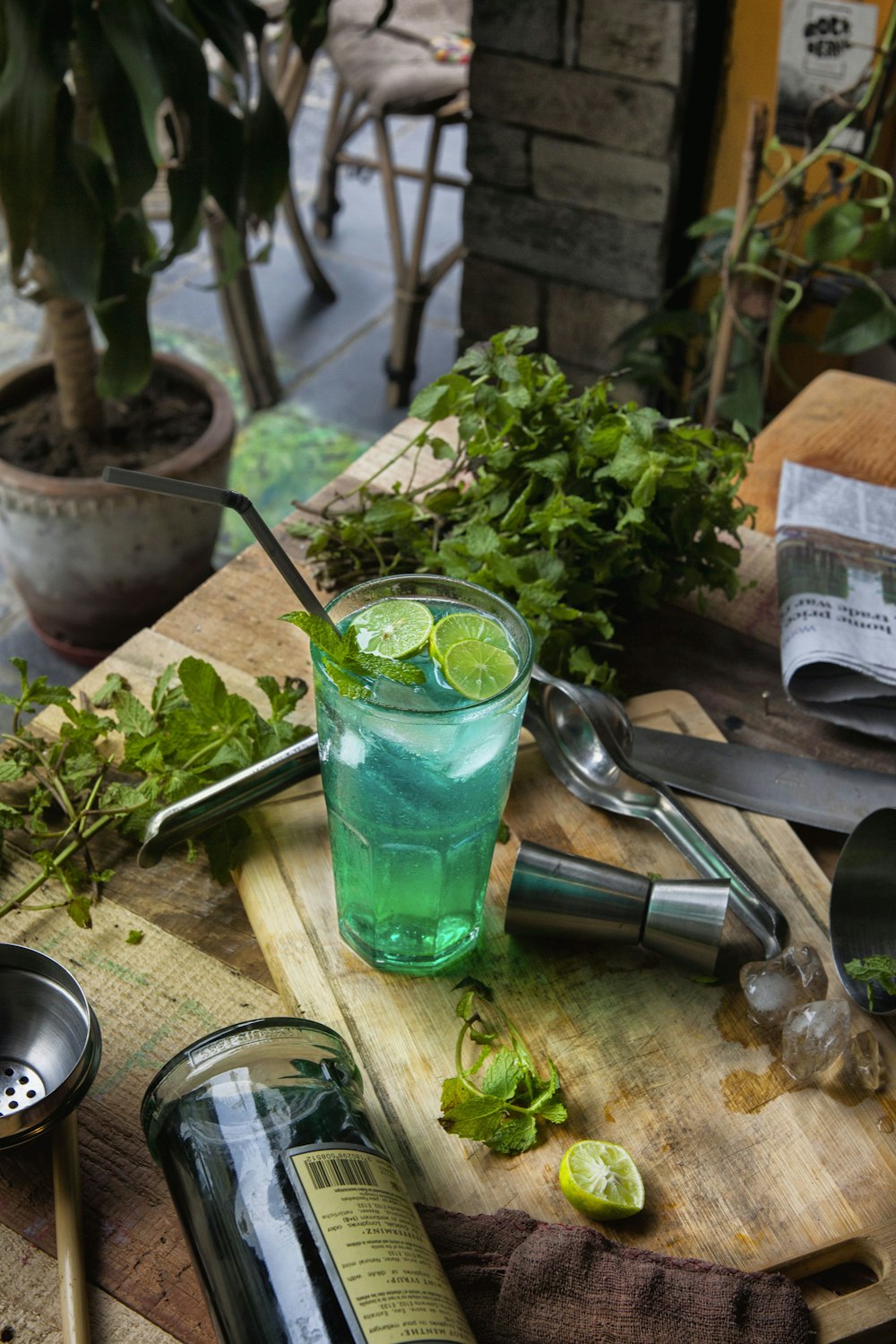 mojito in glass cup