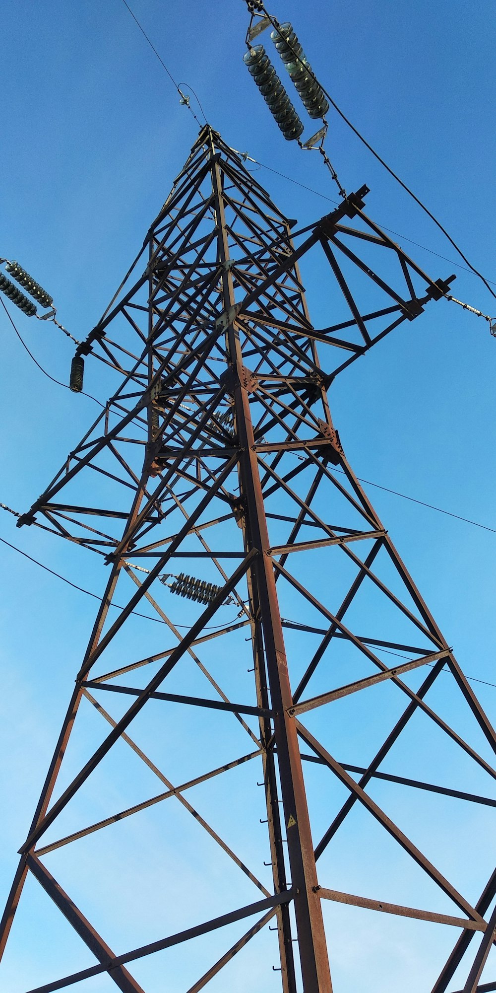 brown transmission tower