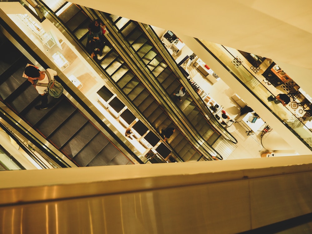 building interior with escalator