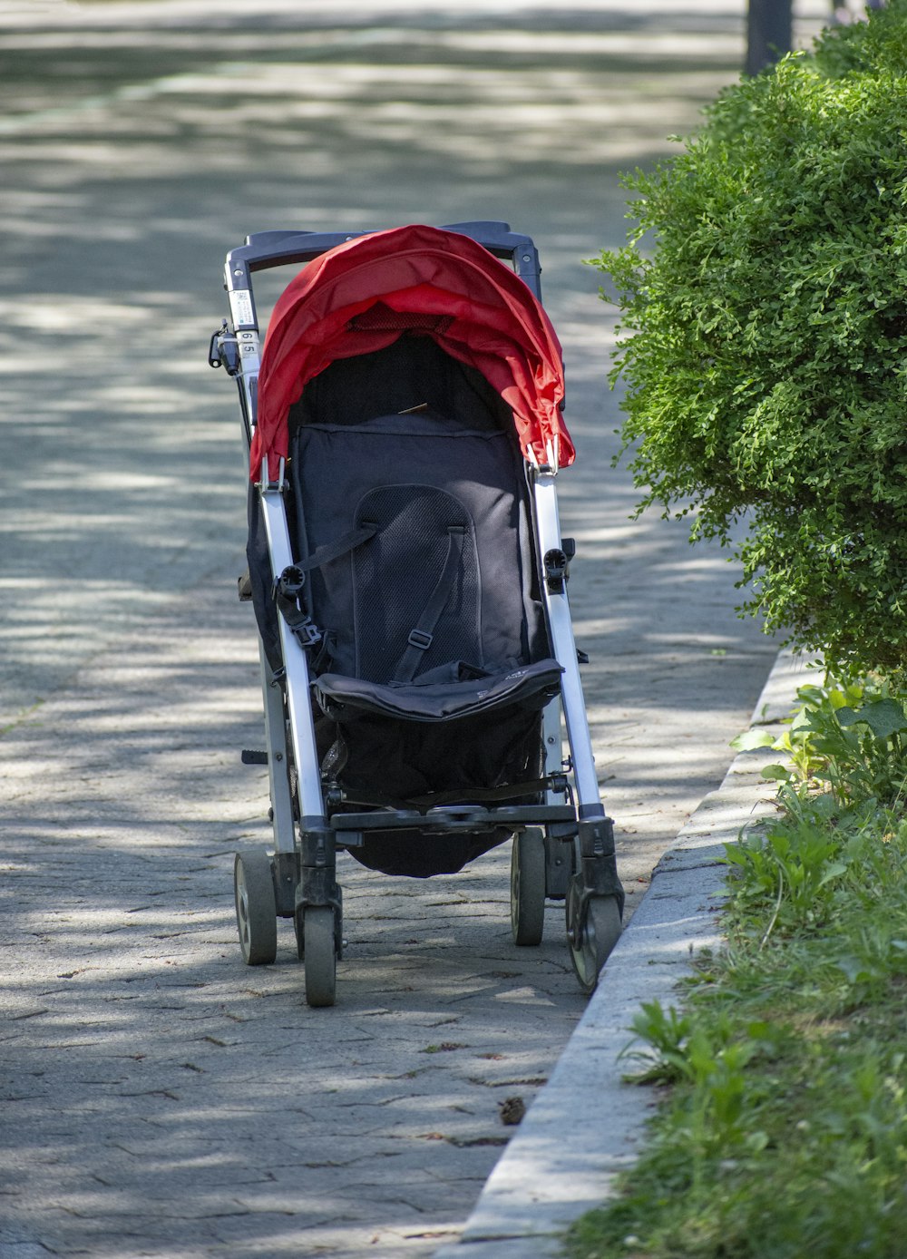 red and black stroller