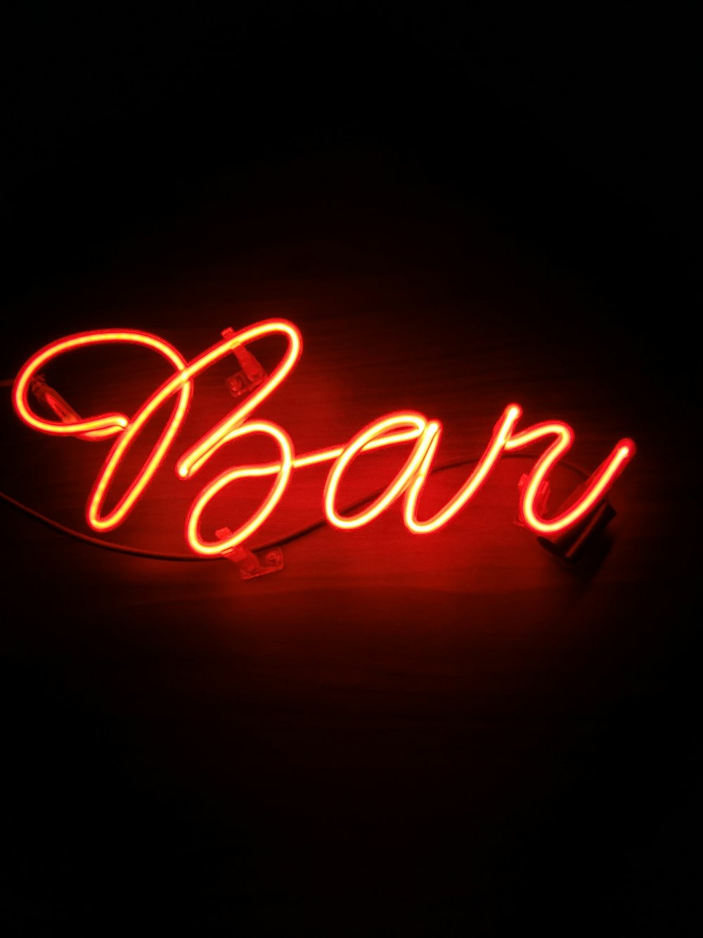 red bar neon sign