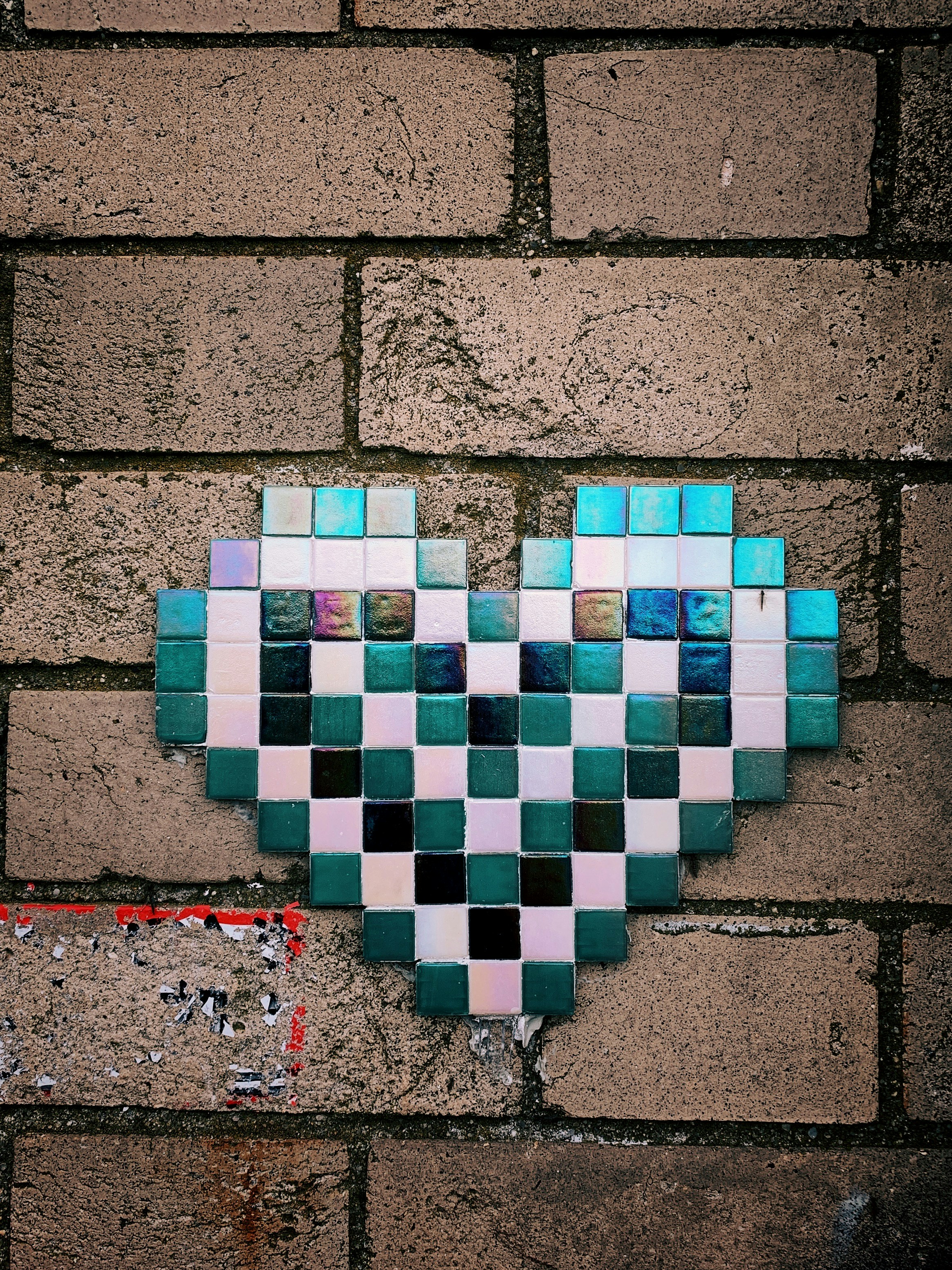 green and white heart wall decor