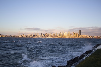 A vibrant cityscape captured during golden hour, showcasing real estate potential.