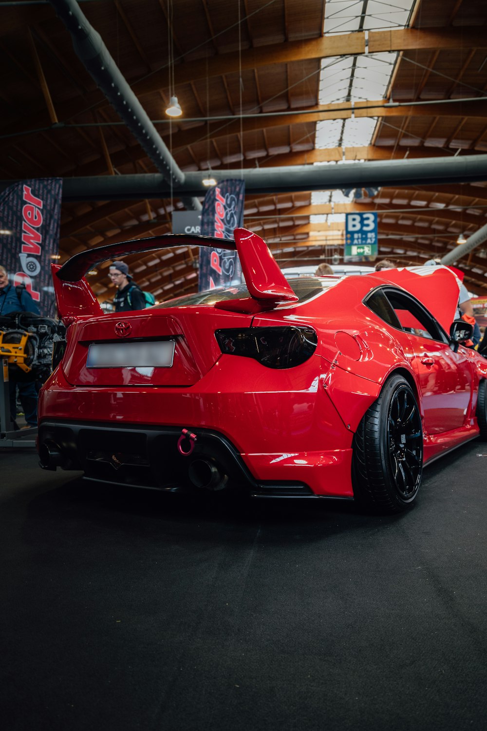 red luxury coupe