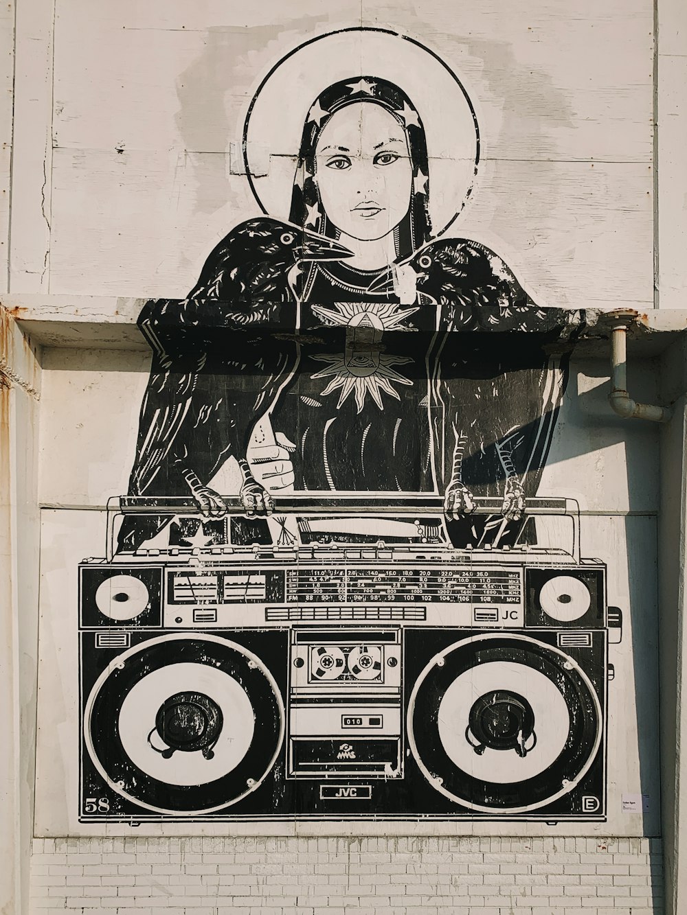 black boombox painting