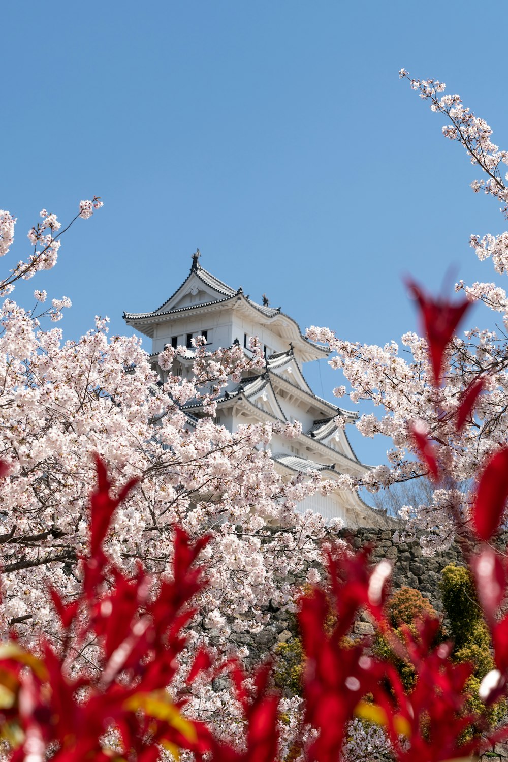 weiße Himeji-Burg bei Tag