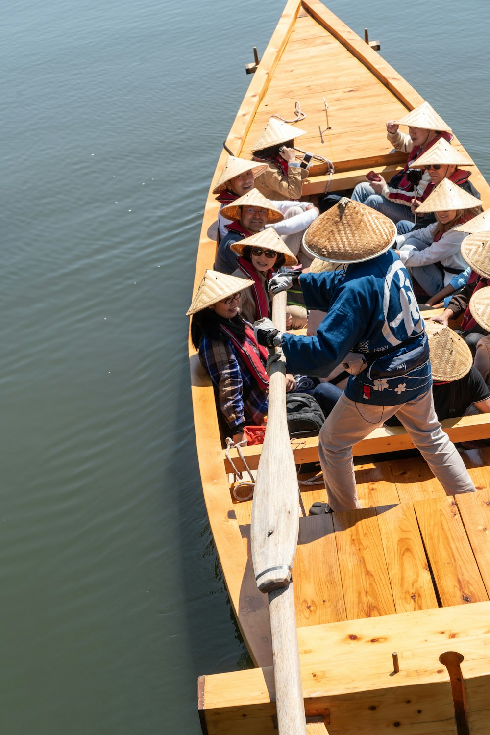 group of people riding boat