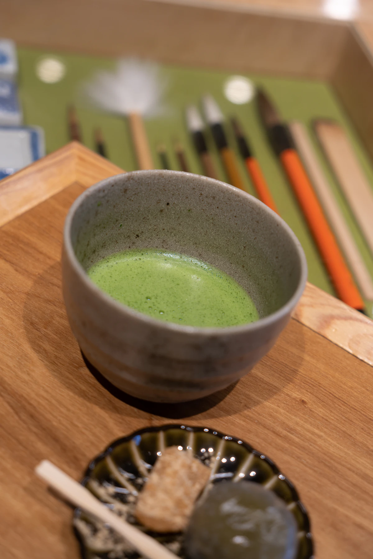 Editorial still life with tea preparation details