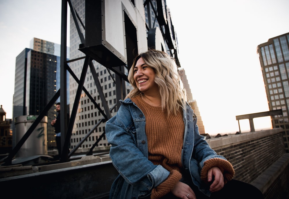 woman near billboard