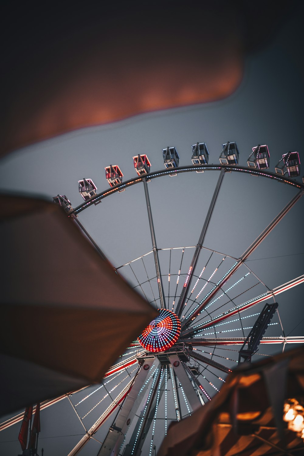 low-angle view of Ferris wheel