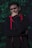 man wearing red and black jacket