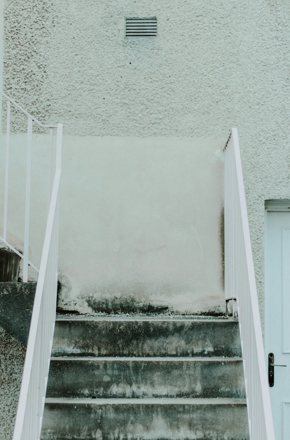 empty white stairs