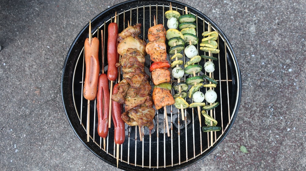 food grilled on charcoal grill