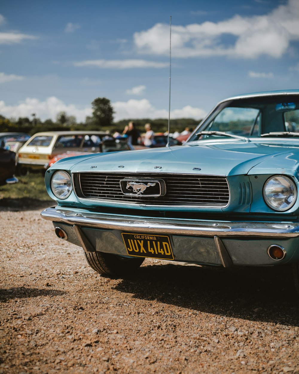 blue Ford Mustang