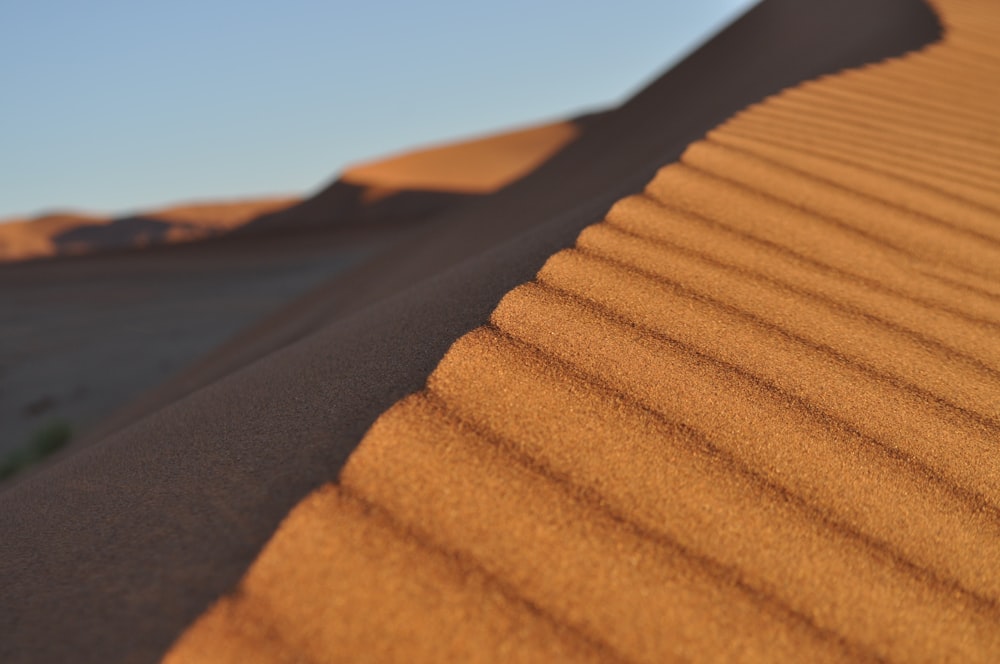 Fotografia em close-up das dunas de areia