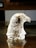 A crystal sculpture of an eagle's head is displayed on a reflective surface. The intricate details of the glass capture the feathers' texture, beautifully refracting light to create a shimmering effect.