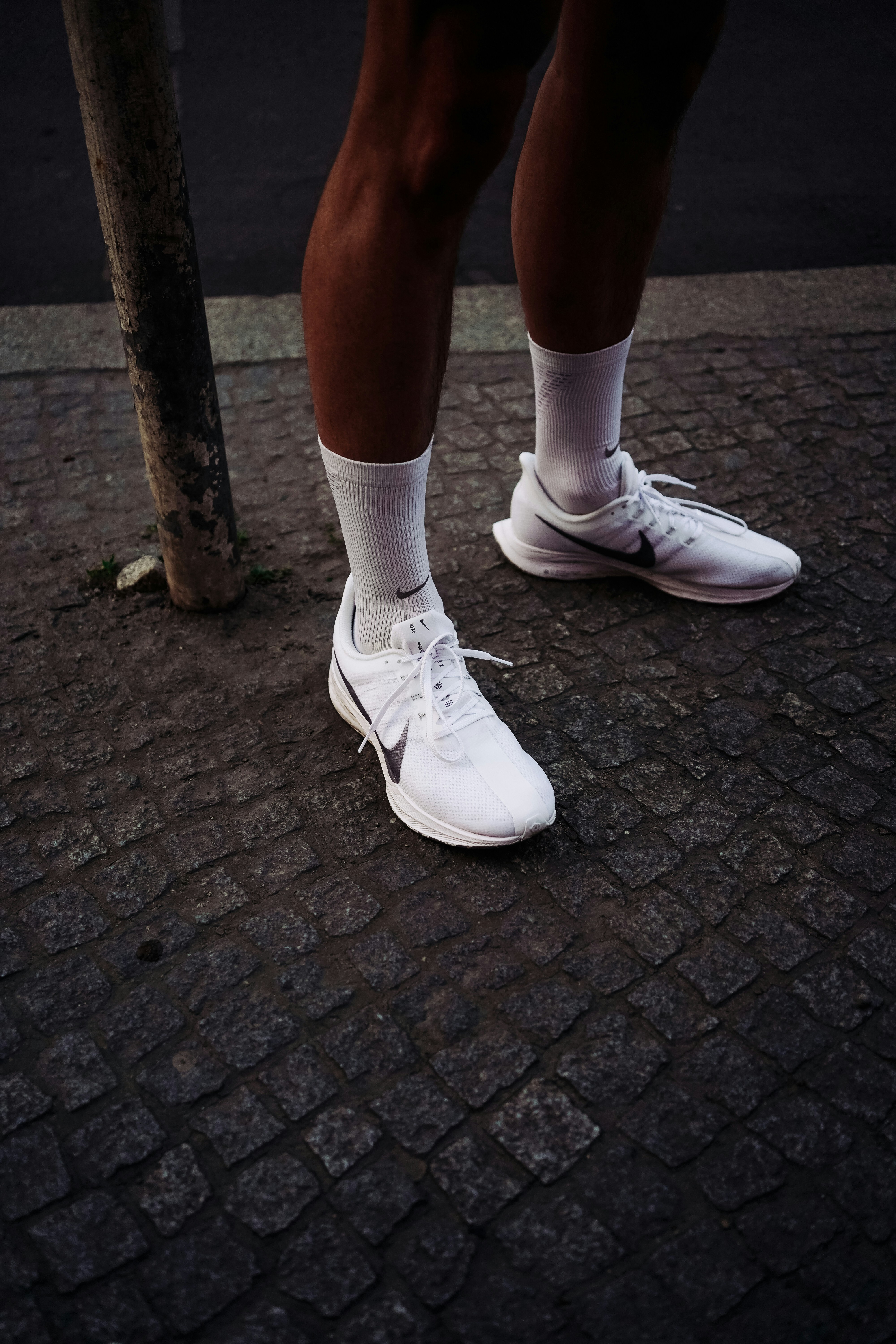 white nike sock shoes