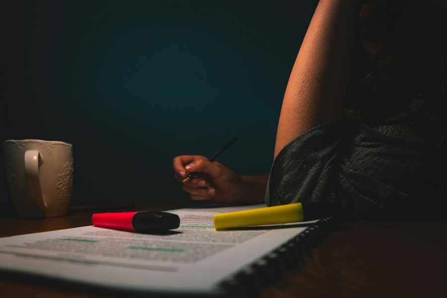 Marking up a printed document with highlighters