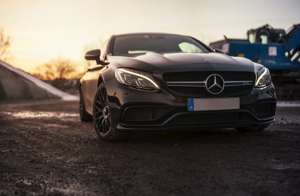 black Mercedes-Benz car