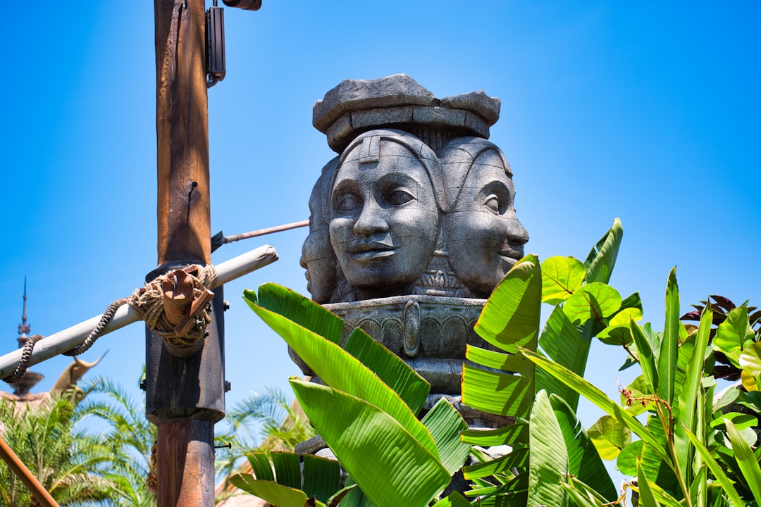 grey concrete statue, Adventureland theming from a recent trip to Walt Disney World.