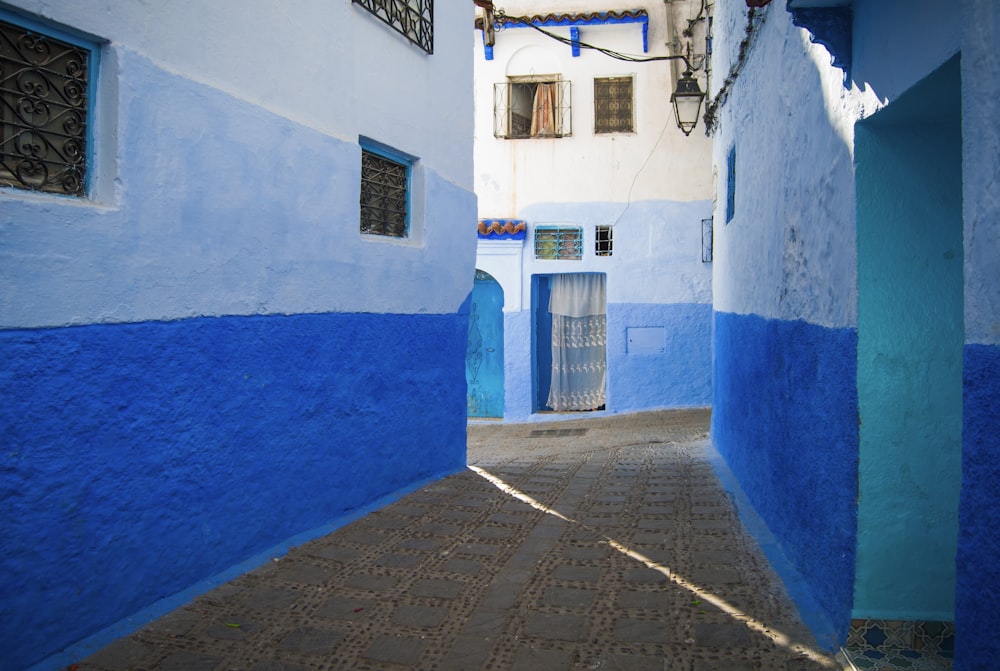 blue painted building