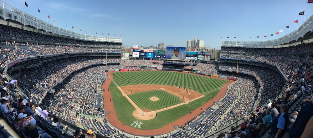 aerial photography of baseball field