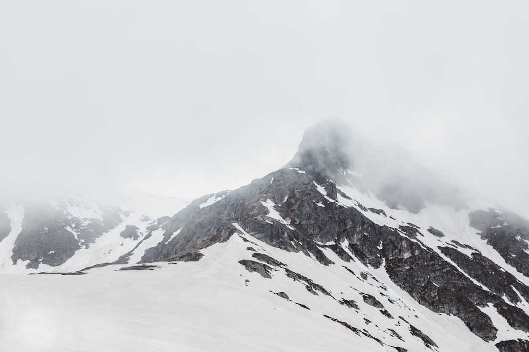 snow covered mountain top,