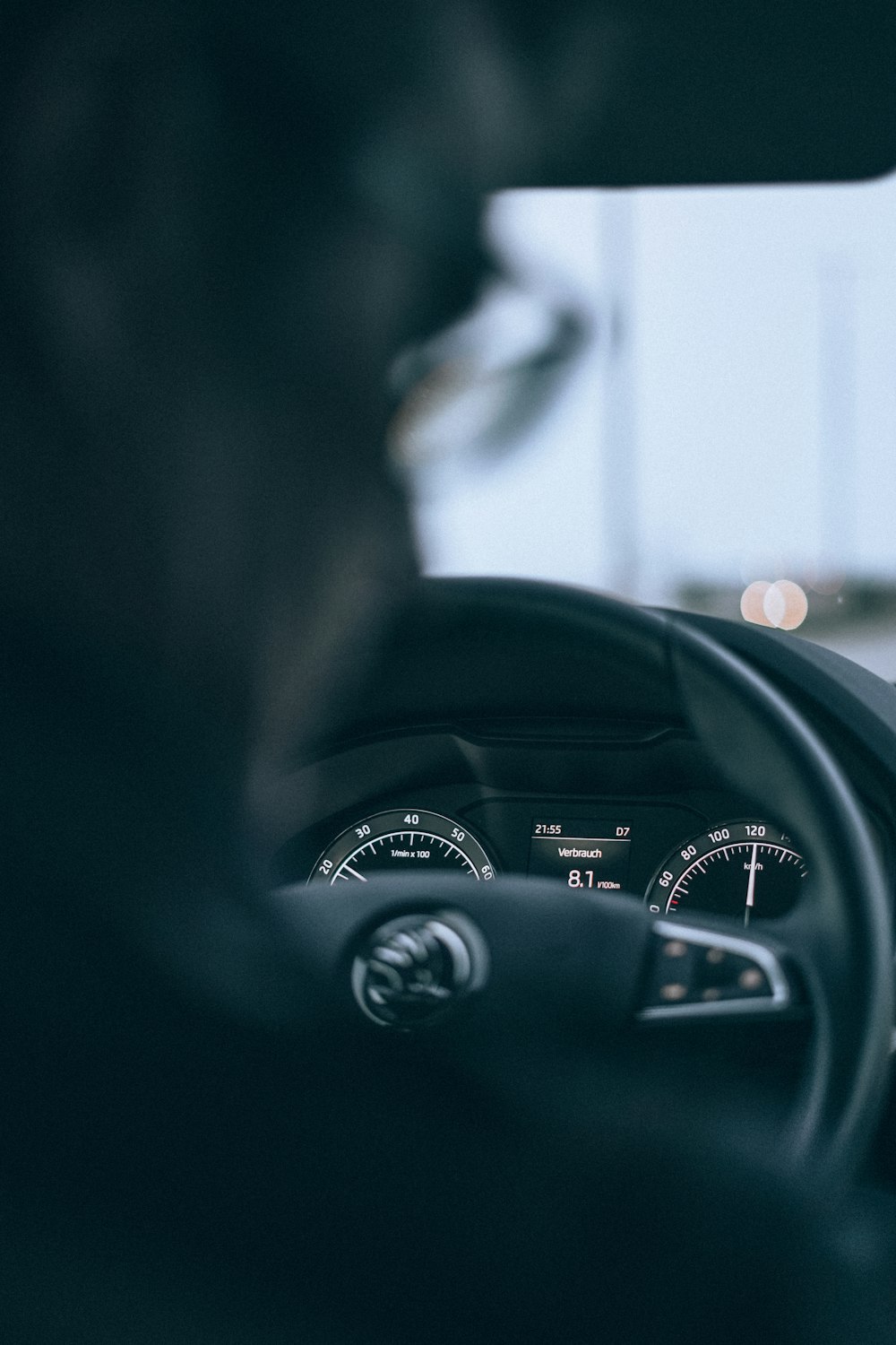 black Skoda car interior