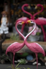 two pink flamingo ceramic figurines in a heart shape suggesing sexual health