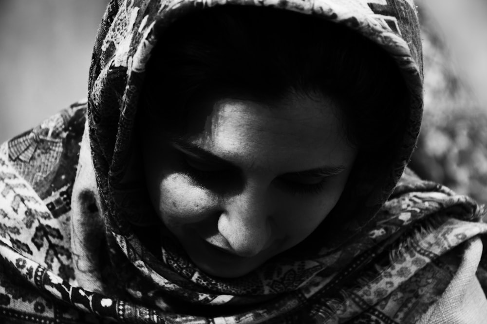 woman wearing scarf