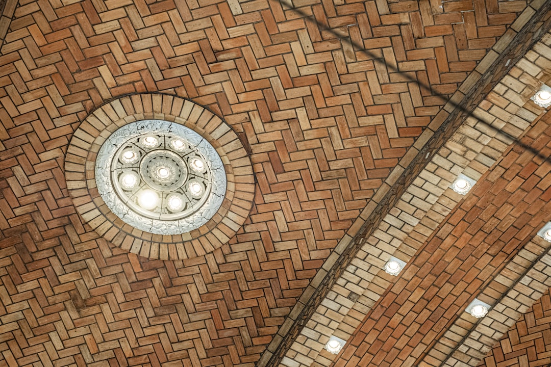 brown tiled building walls and ceiling