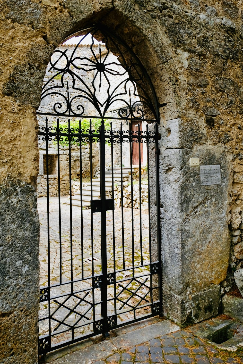 black metal house gate close