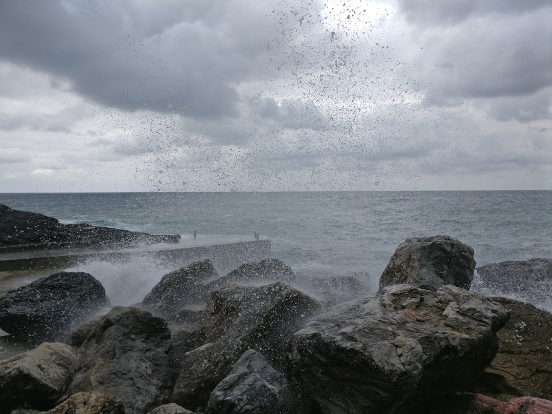 gray rocks beside sea