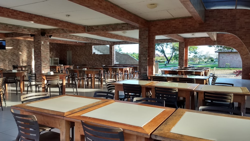 assorted-color wooden tables