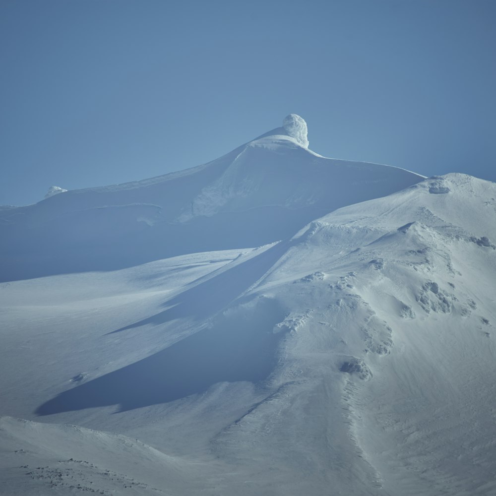 snow capped mountain ridge