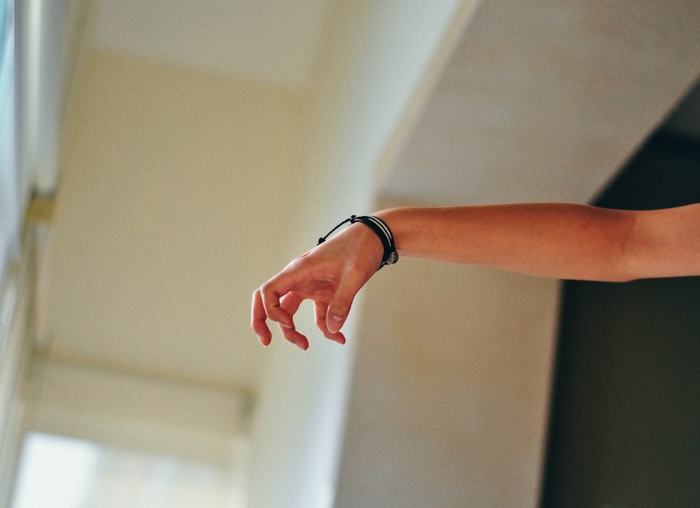 black leather bracelet