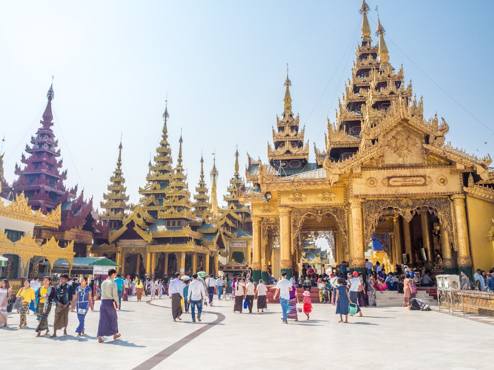 yellow concrete temple