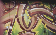An abstract piece merging traditional Portuguese patterns with contemporary urban art influences.