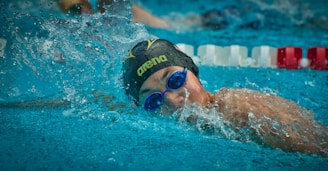 man wearing diving goggles