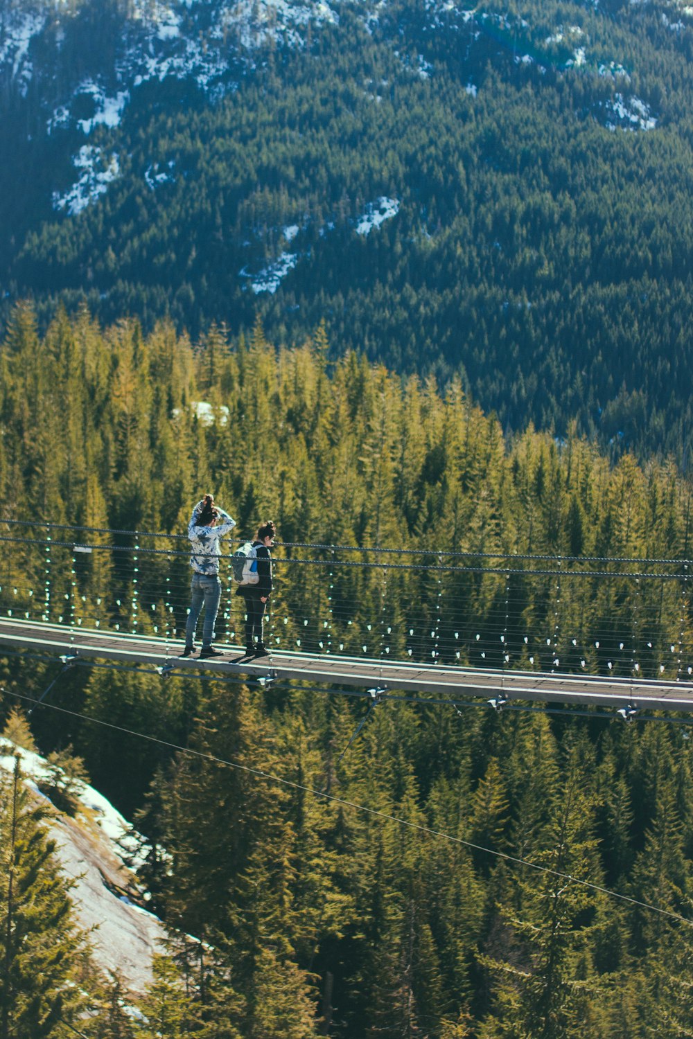 two women on bridge