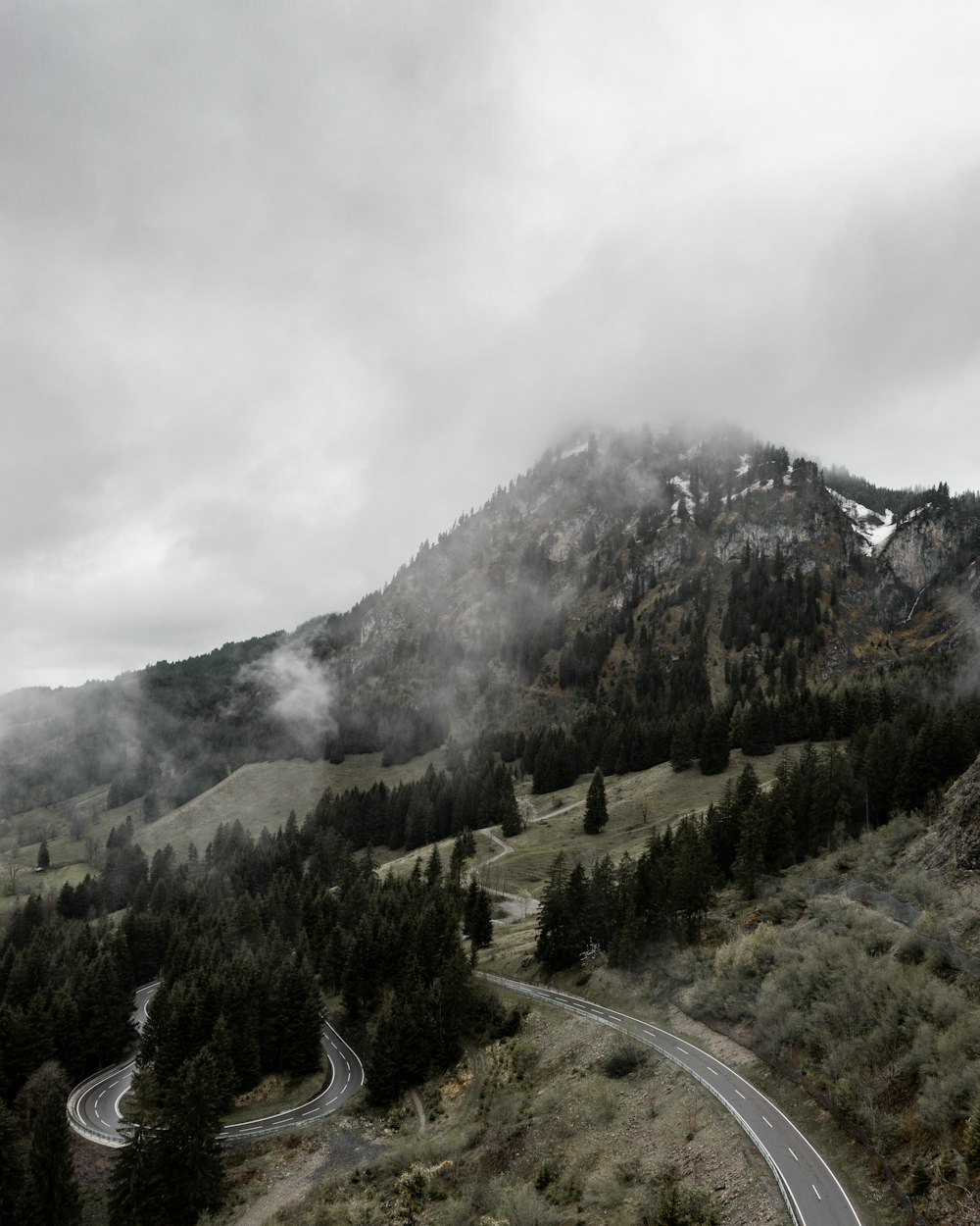 landscape photo of a mountainside road