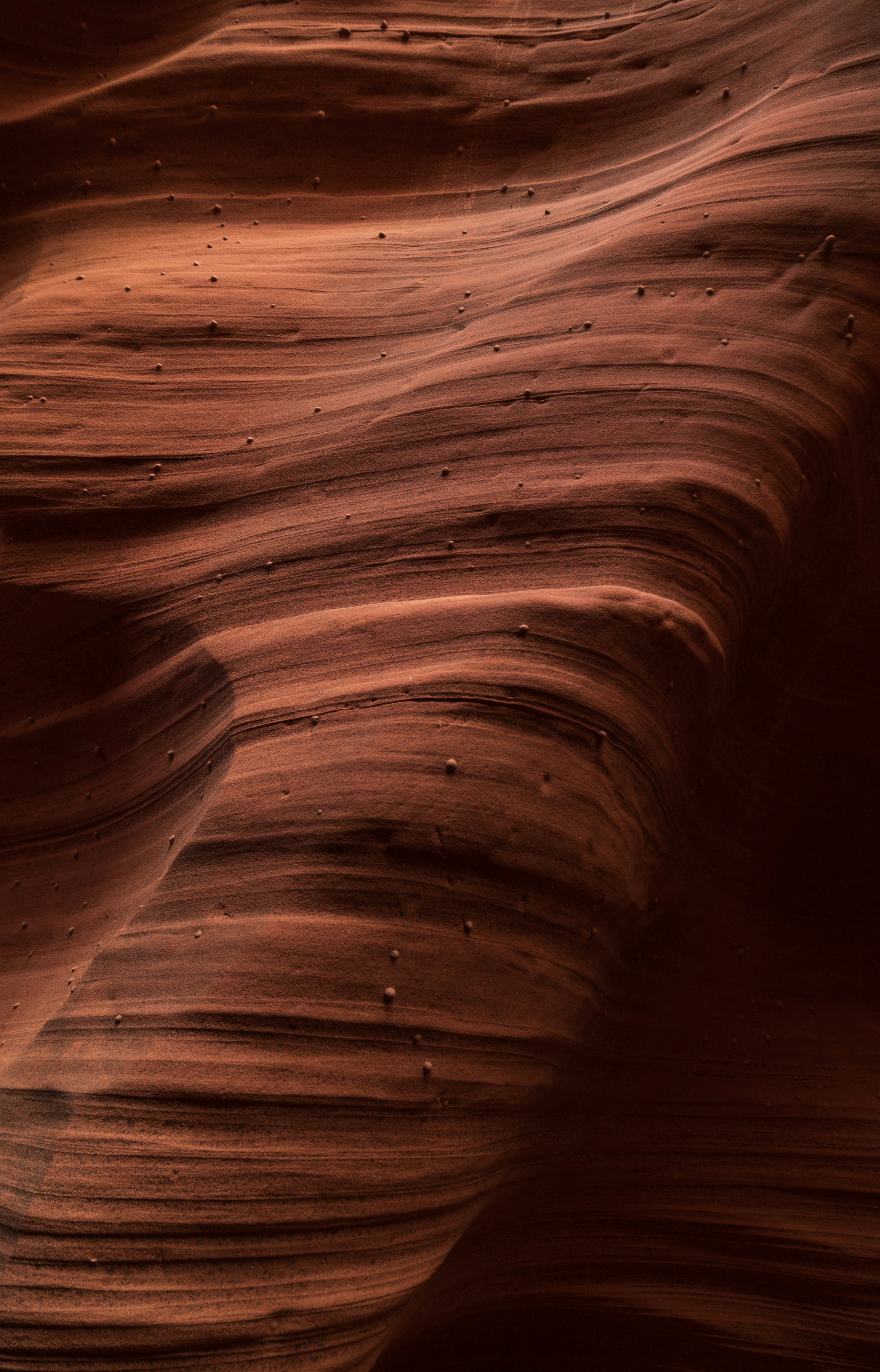 Close up details of the Antelope Canyon wall.