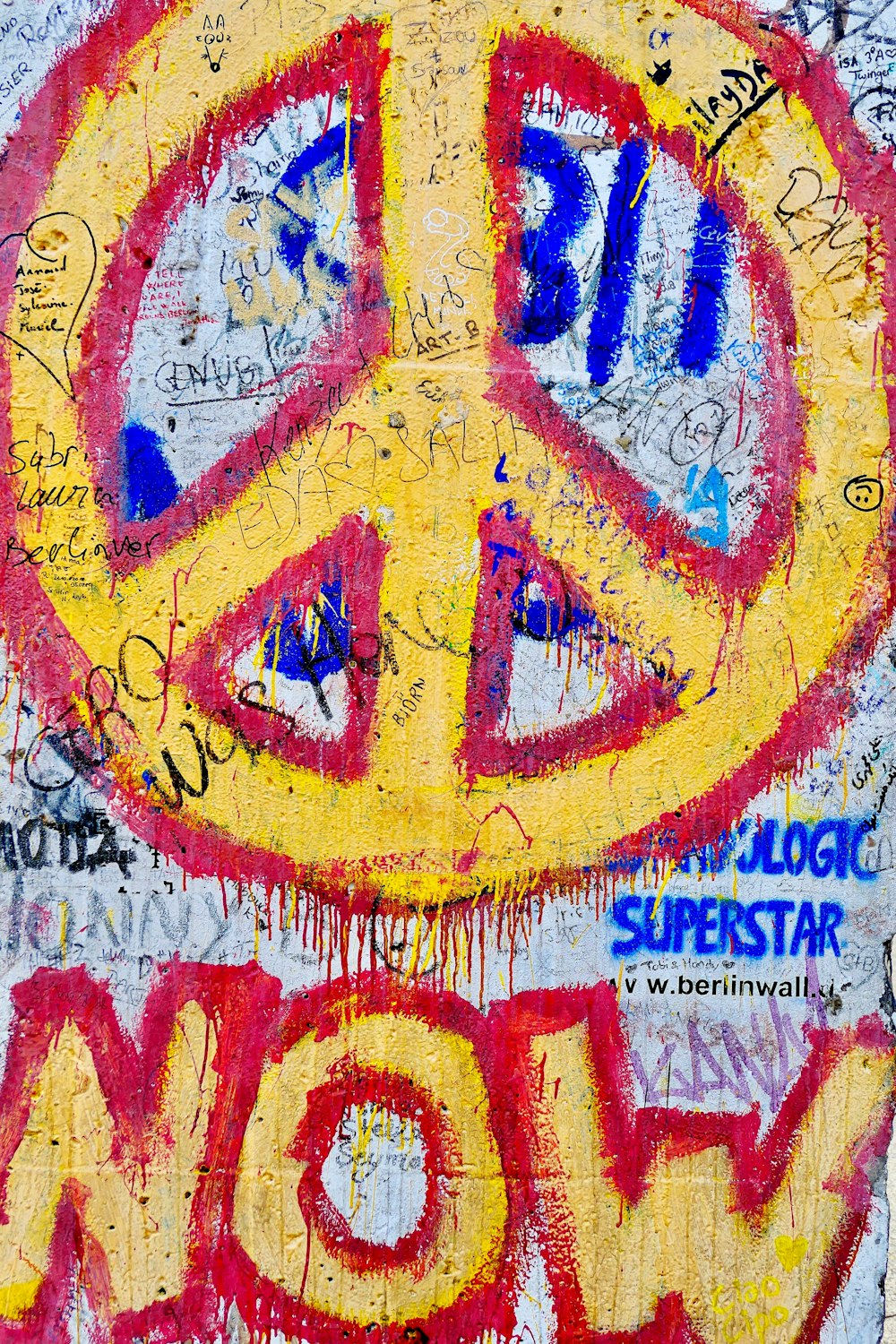 yellow and red peace sign