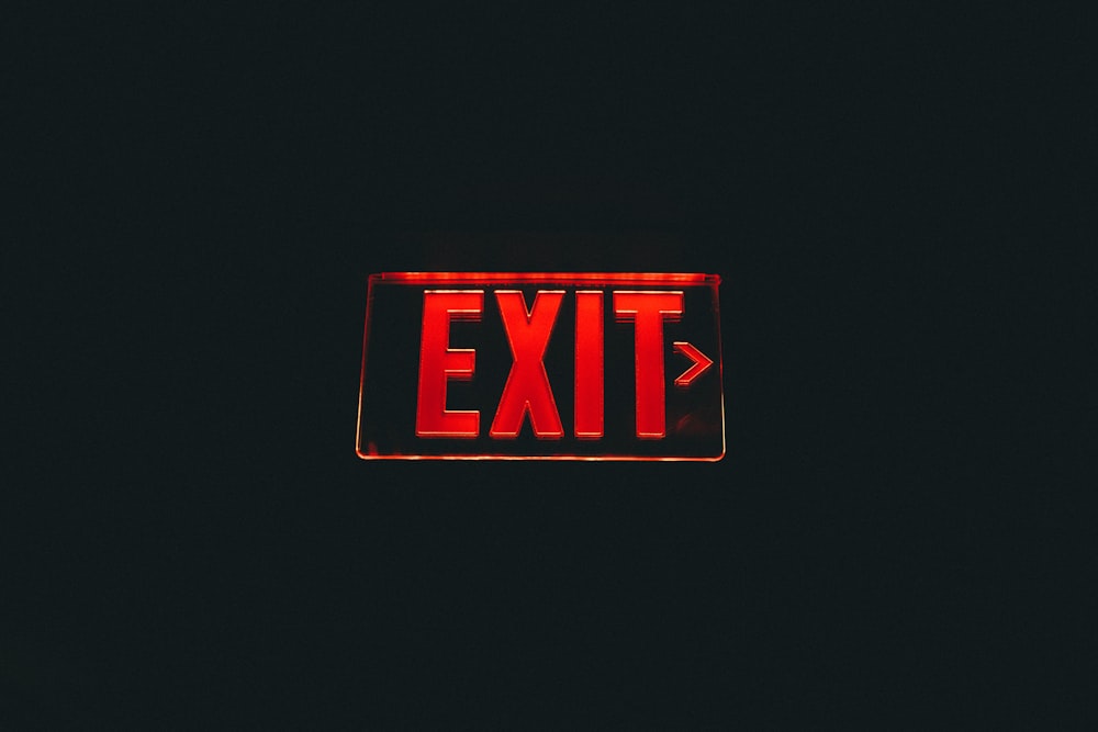 red Exit signage