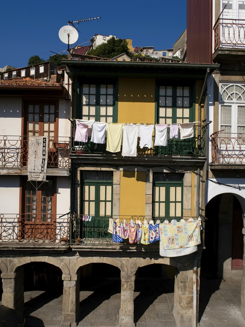 white and yellow house