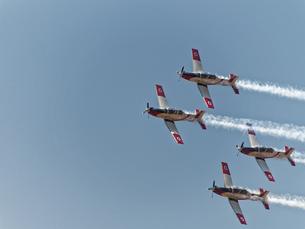 time lapse photography of an air show