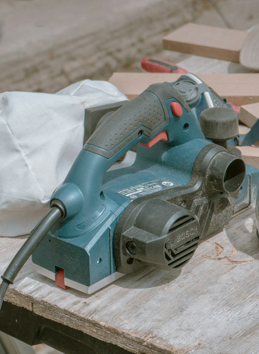 blue Makita wood planer